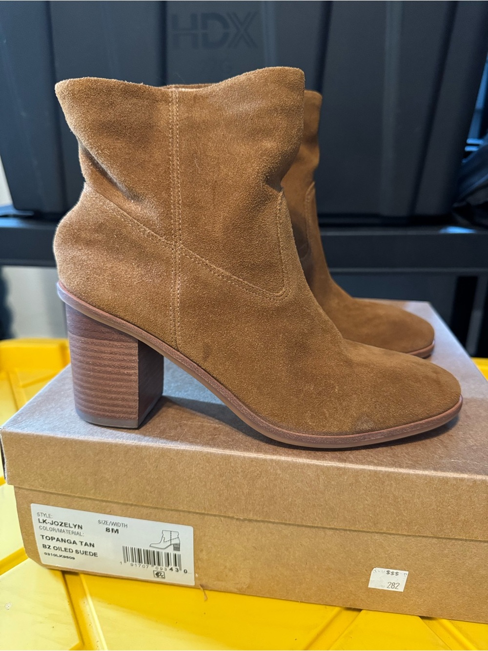 Lucky Brand Topanga Tan Block Heel Boots women’s size 8